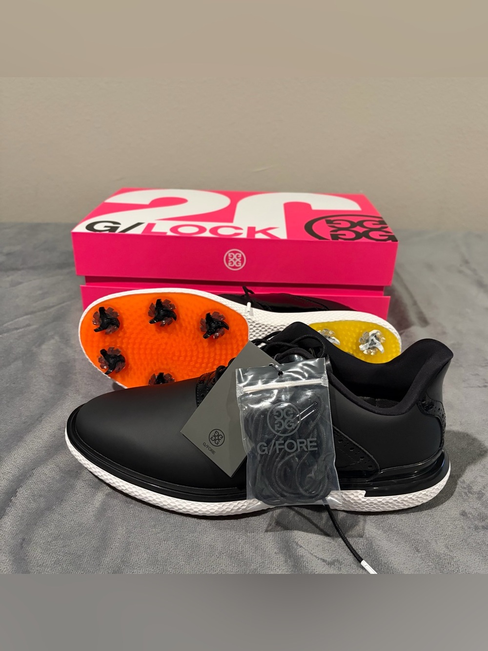 G/FORE Gallivan2r G/Lock TPU Saddle Golf Shoes Mens 11.5 Black Onyx GMF000075